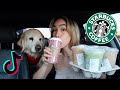 taste testing VIRAL starbucks holiday drinks from tik tok!