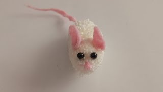 🐁Diy Cute Mouse Yarn Pom Pom🐭 How to make Mouse from Yarn🐁