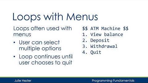 Loops: Menus with do while loops and switch statements in C++ tutorial / demo