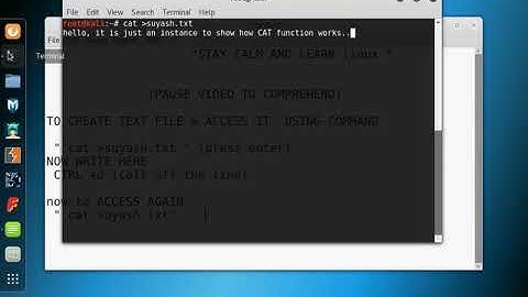 linux command to create text file and access it