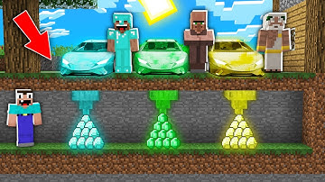 Minecraft NOOB vs PRO: THE BEST WAY TO STEAL SECRET CAR IN VILLAGE! 100% trolling