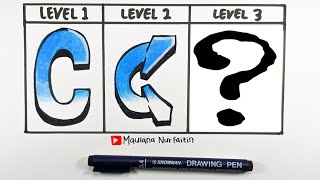 Tutorial cara membuat huruf graffiti C | graffiti letter C
