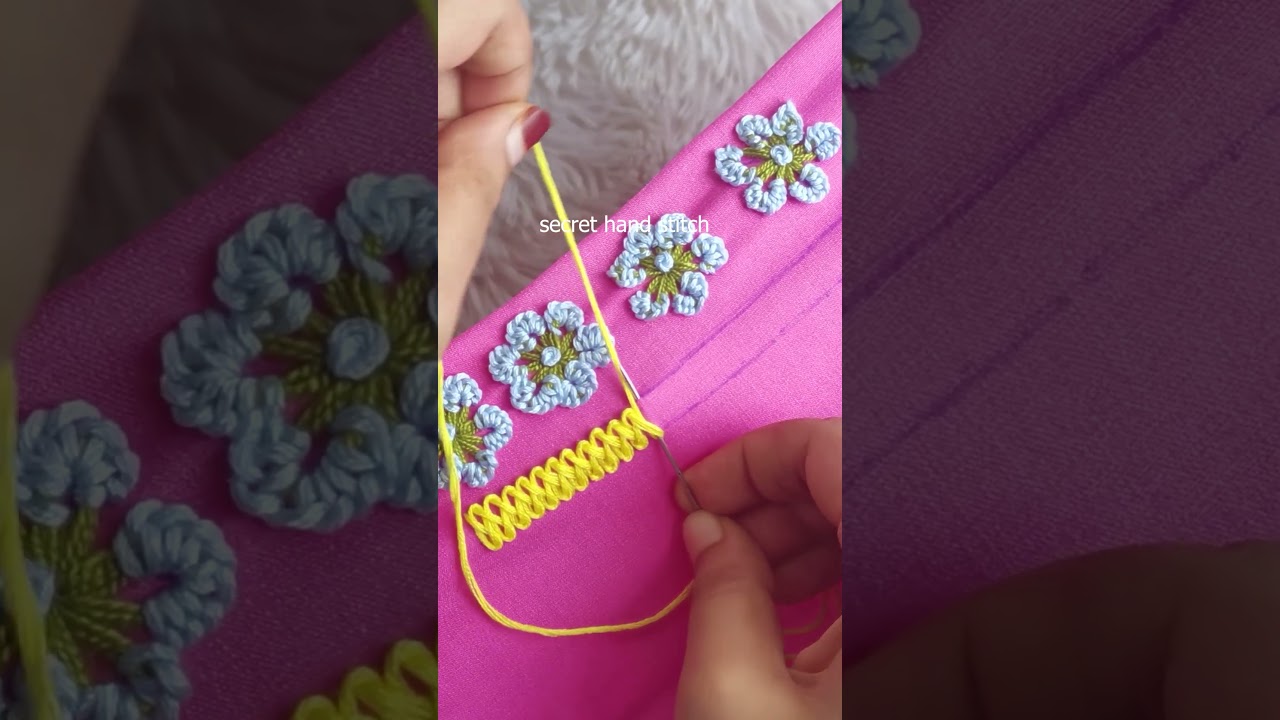 embroidery viral trendy easy border || easy  braid stitch 