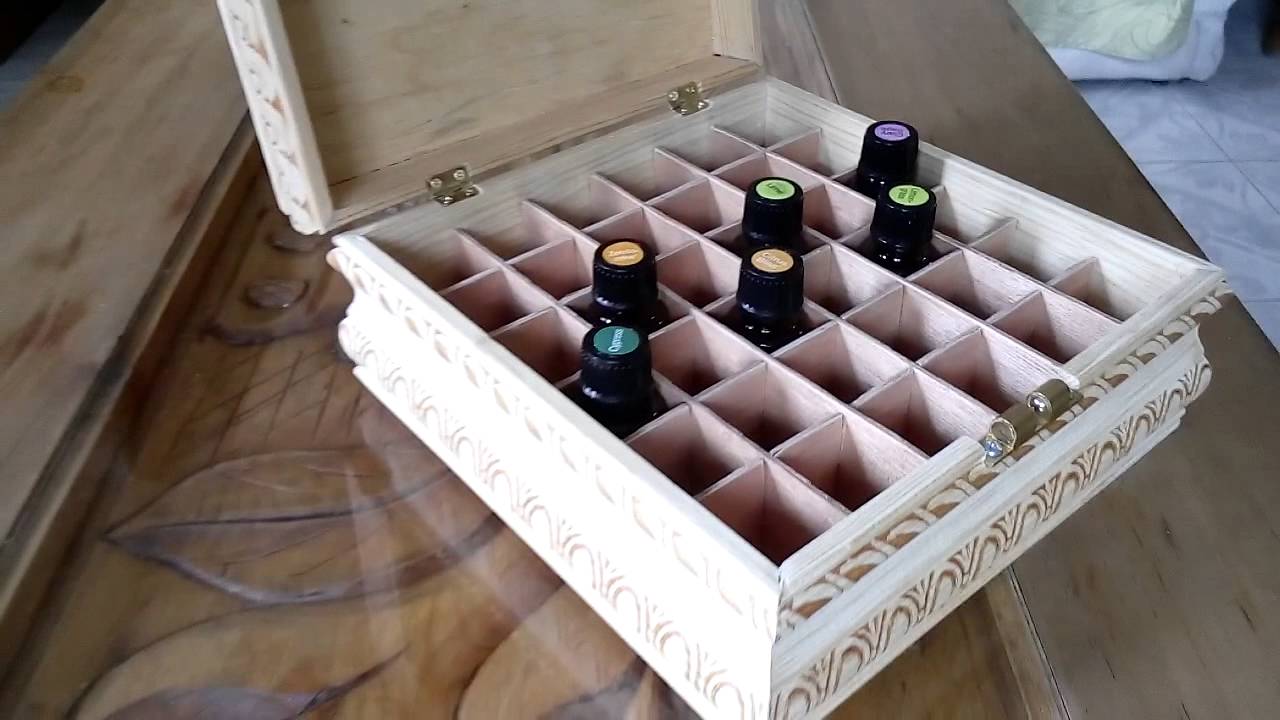 Caja de Madera aceites escenciales - YouTube