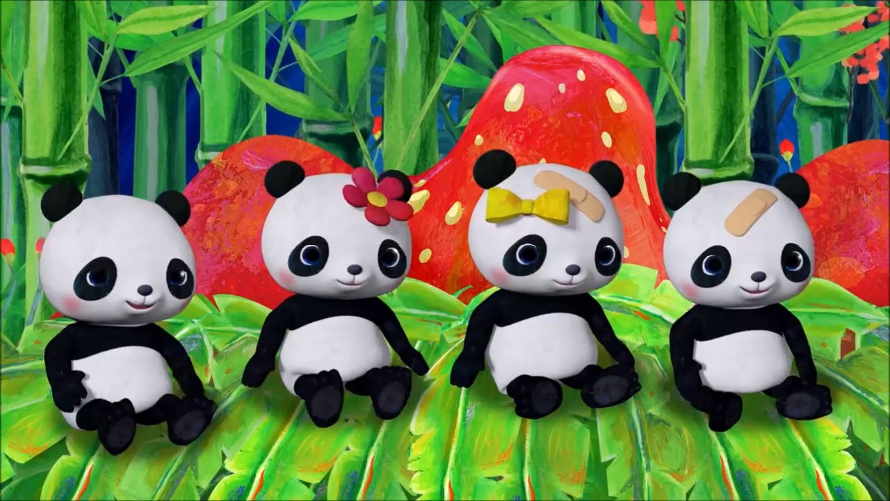 Five Little Pandas Jumping On The Bed Youtube