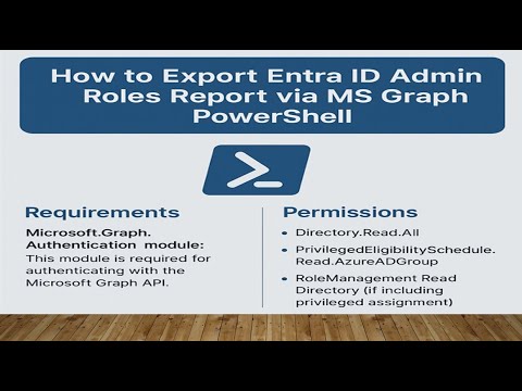 How to export Entra ID Admin Roles Report via MS Graph PowerShell - YouTube
