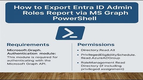 How to export Entra ID Admin Roles Report via MS Graph PowerShell