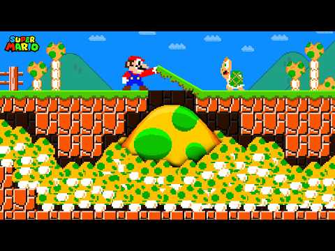 Mario Collects 1,000,000 1-Up Mushrooms to Become Immortal in Super Mario Bros!