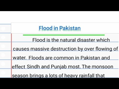 easy essay on flood in pakistan