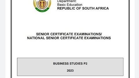 GRADE 12 BUSINESS STUDIES PAPER 2 NOVERMBER 2023 PAST EXAM