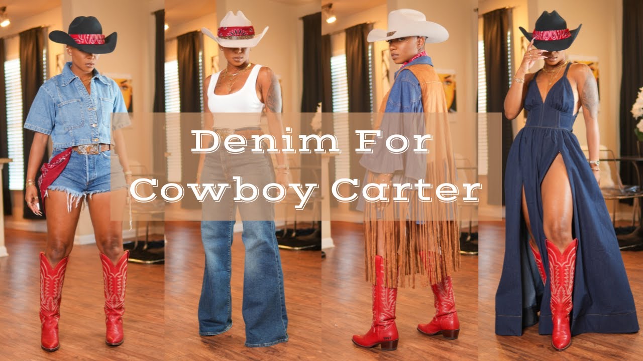 Denim On Denim Looks For Cowboy Carter Tour | Cowboy Carter Tour Outfit  Ideas | Angelle's Life