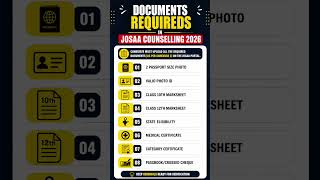 Documents Required in JoSAA Counselling 2026 🔥 Full List #JoSAA2026 #jeemain2026 #jeeadvanced2026