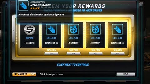 NFS WORLD 4 STAR SKILL MODS