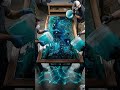 Crystal-clear epoxy resin pour=Ocean Aquarium Table #shorts #resintable