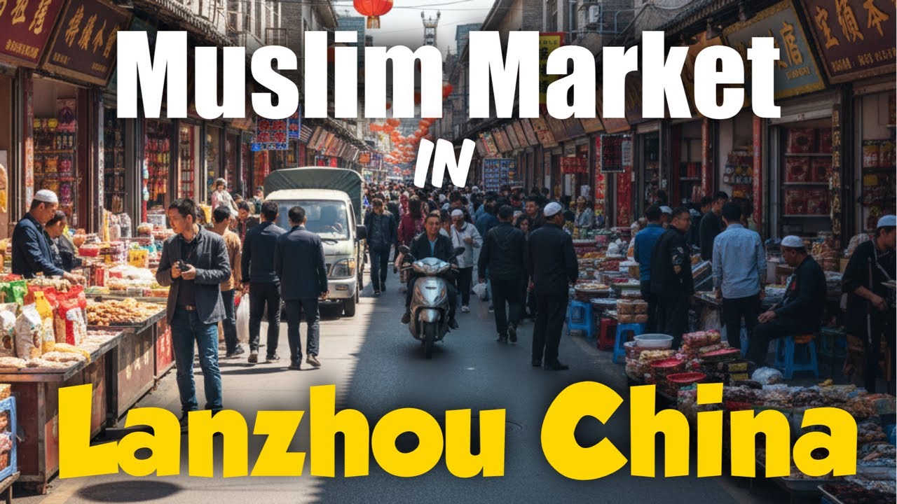 A Walk In Muslim Market Lanzhou China (Lanzhou City Gansu Province China)