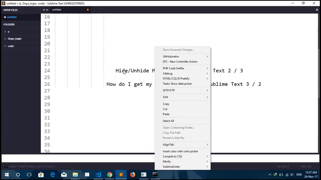 How Do I Get My Menu Bar Back In Sublime Text 3 YouTube How Do I Get My Menu Bar Back In Sublime Text 3 YouTube