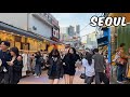 Hongdae street walking tour seoul city korea 4k city tour