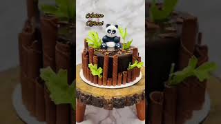 Chocolate flavor panda 🐼 theme cake#shorts#youtubeshorts#cake#viral