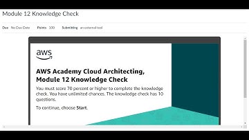 AWS Cloud Architecting - Module 12 - Knowledge Check Answers
