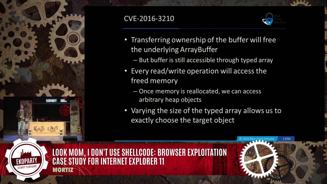 Moritz Jodeit - Look Mom, I don't use Shellcode: Browser Exploitation for IE 11 - Ekoparty 2016