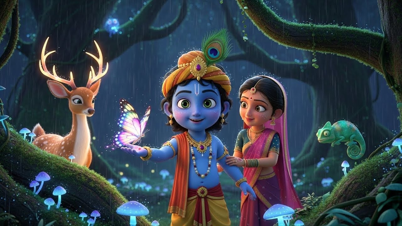 Shree Krishna Govind Hare Murari | Most Beautiful & Peaceful Krishna Song | ToonivaKidsAI