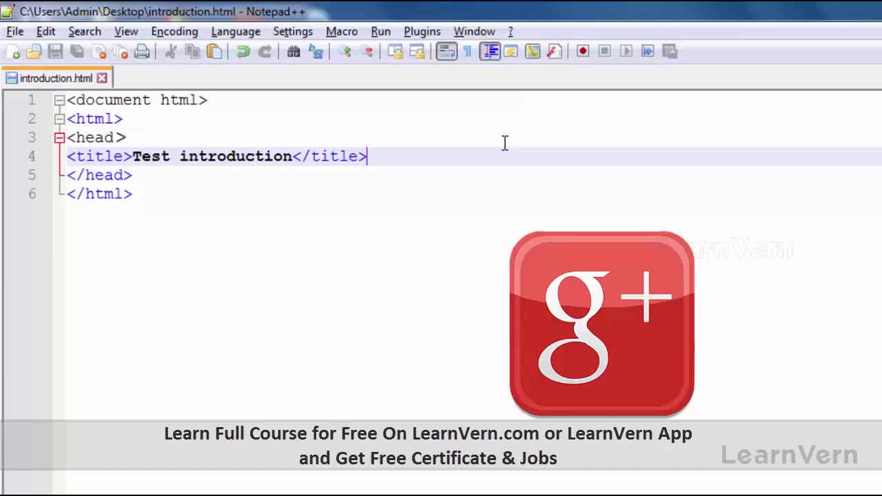 How to Write HTML Code in Notepad++ ?  Video Tutorial in Hindi  LearnVern