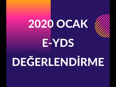 2020 Ocak E-YDS değerlendirme #eys