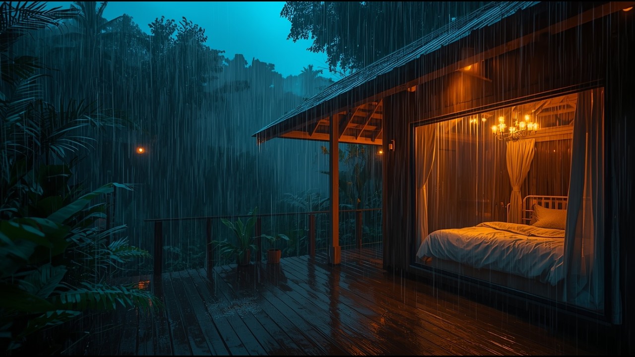 Soothing Cozy Cabin Rain Ambience for Deep Sleep, Overthinking, Anxiety, Insomnia & Stress Relief