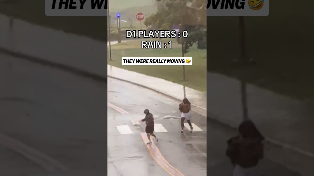 Even tough football players don't like the rain 😂