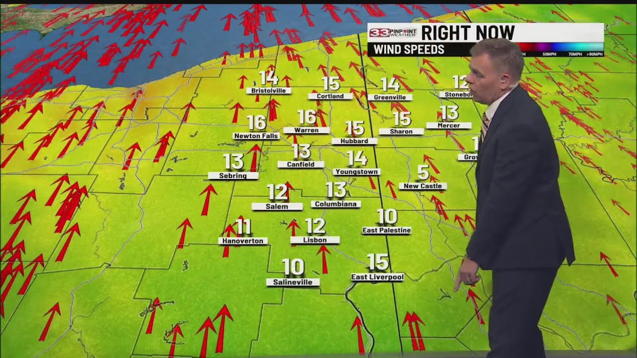 Breezy, warm with light rain into the afternoon Tuesday - YouTube