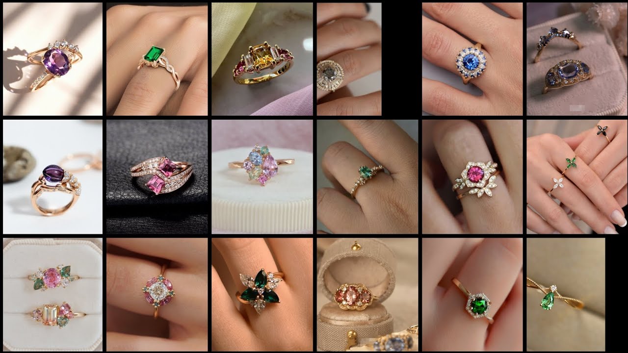 Fantastic engagement/party wear diamond/emerald/ruby gold ring 