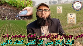 One acre Best Wheat Fertilizer Plan. Fertilizer Selection.گندم کو فی ایکڑ کونسی کھادیں۔  کھاد تجویز