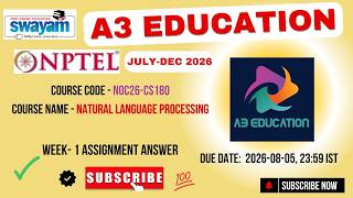 NPTEL Natural Language Processing Week 1 Assignment Answers | noc26-cs180 | IIT Kharagpur