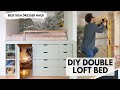 Diy double loft bed with hidden hideout  ikea dresser hack