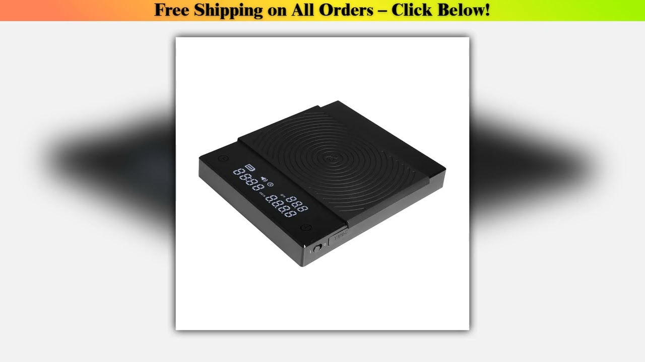 TIMEMORE Basic 2 Black Mirror Pour Over Coffee Scale flow rate display Auto Timer digit Kitchen