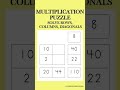 Solve the multiplication puzzle for rows, columns and diagonals. #mathpuzzle #multiplication