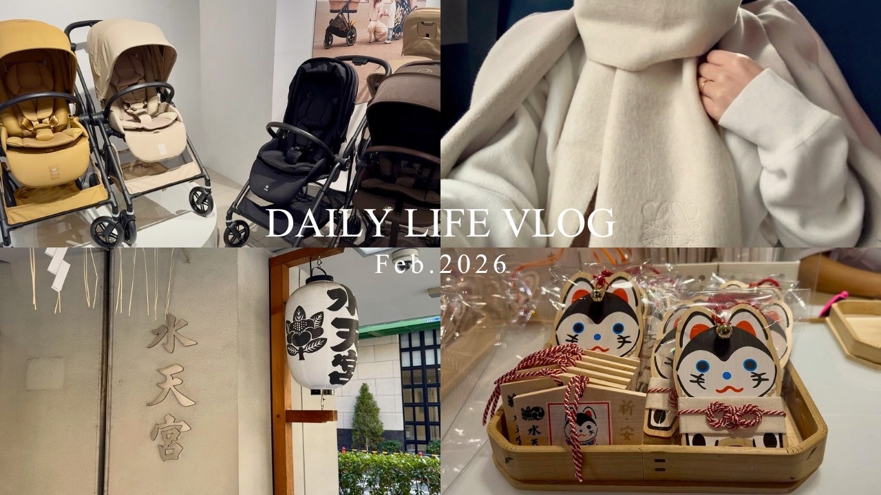 vlog | 妊婦の日常🤰🏻✨水天宮に安産祈願⛩️表参道のcybex,ベビー用品🍼バレンタインランチ🍽️