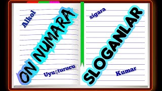 On Numara Faydali Slogan Örnekleri̇ Zararli Alişkanliklar Sigara - Uyuşturucu - Alkol - Kumar