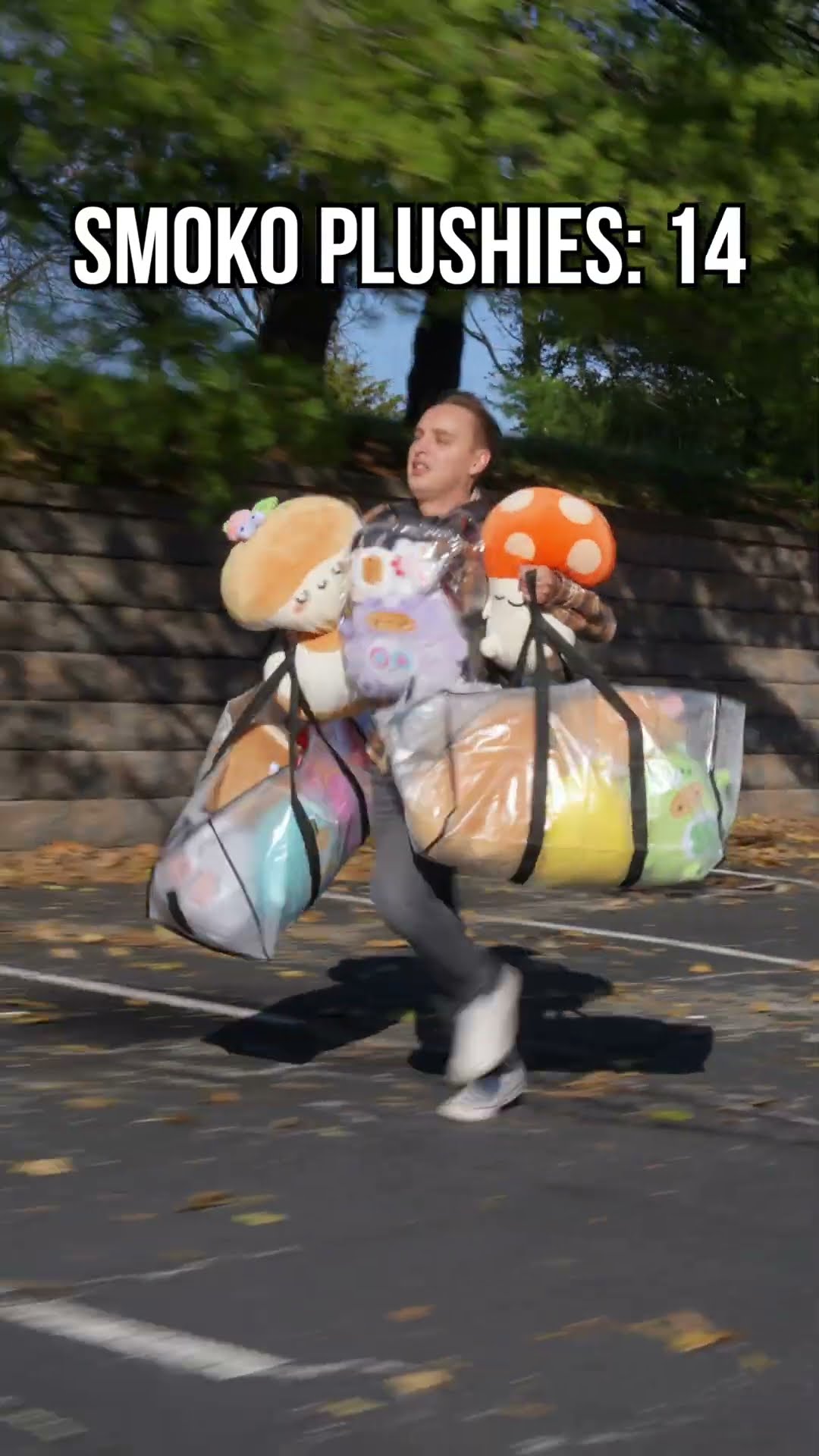 How Many Plushies Can He Hold??