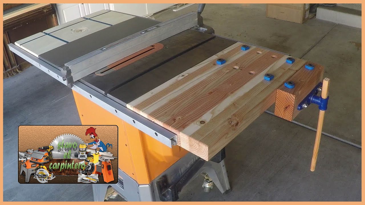 Como adicionar una mesa de trabajo a una sierra de mesa / Workbench to a  Table saw. (Ridgid 4512) 