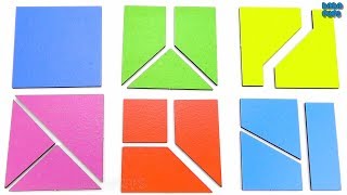 Learning Geometric Shapes | Basic Geometry Shapes with Square|Wooden Geometric Puzzle