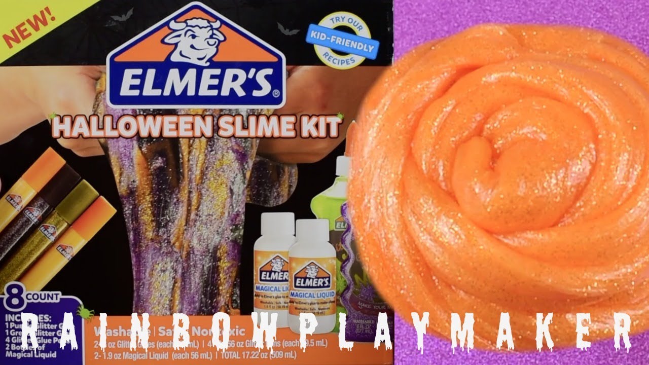  Elmer's Glue Spooky Slime Kit, Clear Glue, Glitter Glue Pens  and Magical Liquid Slime Activator Solution, 8 Count