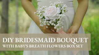 Ling's Tutorial: how to make cute  bridesmaid bouquet with baby's breath