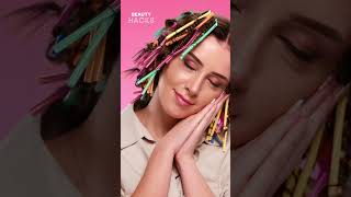 Heatless Curls With Straws? - #shorts #hair #lifehack #heatlesscurls #beautyhack #diy #hairhacks