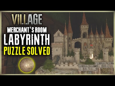LABYRINTH PUZZLE SOLVED IN RESIDENT EVIL 8 VILLAGE- FLOWER SWARDS BALL LOCATION - MERCHANTS ROOM RE