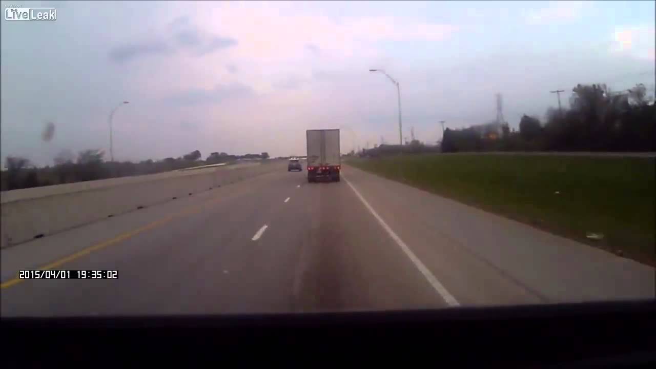 Wrong way driver hits semi - YouTube