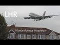 *Morning Arrivals at Myrtle Avenue Heathrow* RW27L London Heathrow Inc. A380s-Thai, ETIHAD..