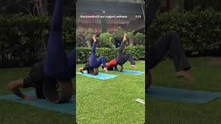 Try this flow on wheel #yoga #wellness #wheelyoga #yogapractice