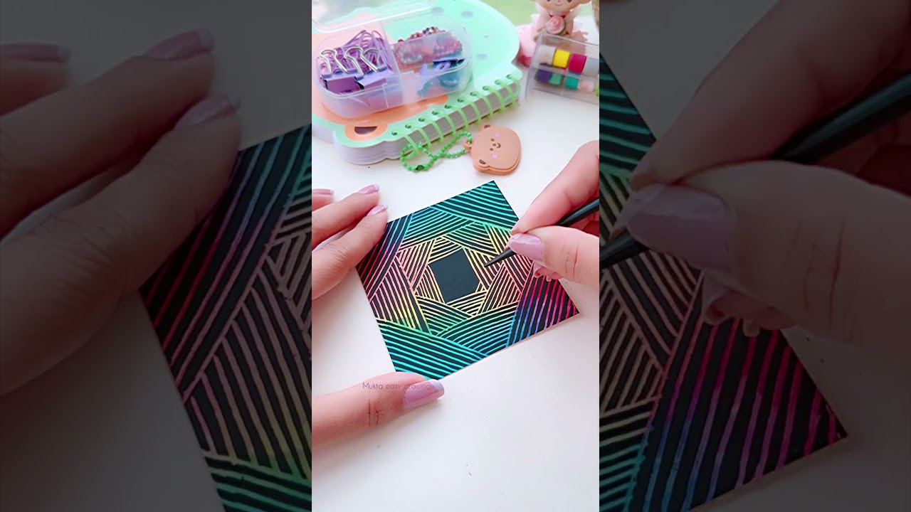 Scratch Note magic colorful drawing #shorts #art #youtubeshorts