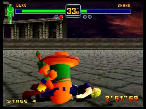 Fighters Megamix (Sega Saturn) 1P Mode as Deku